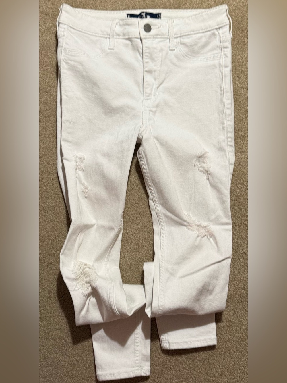 Hollister White Distressed Skinny Jeans